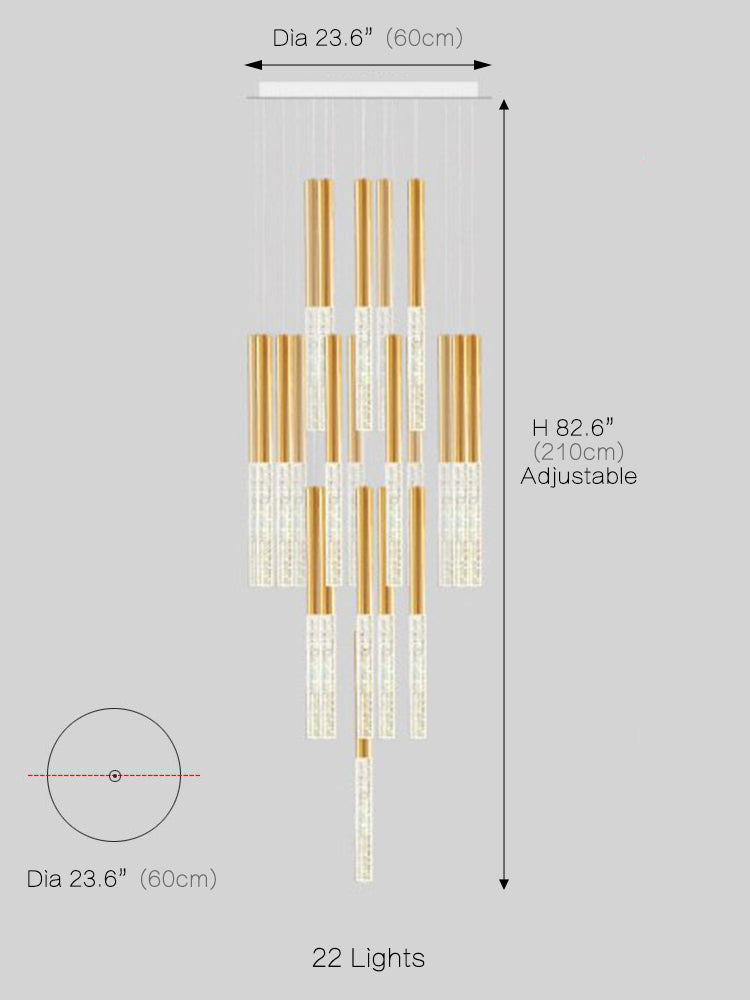 Crystal Column Staircase Pendant Light