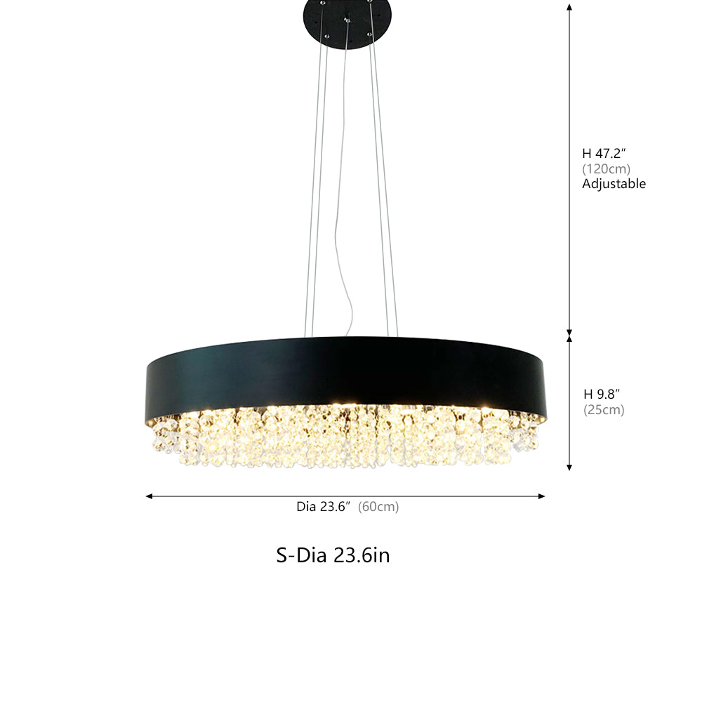 Black Round Crystal Chandelier