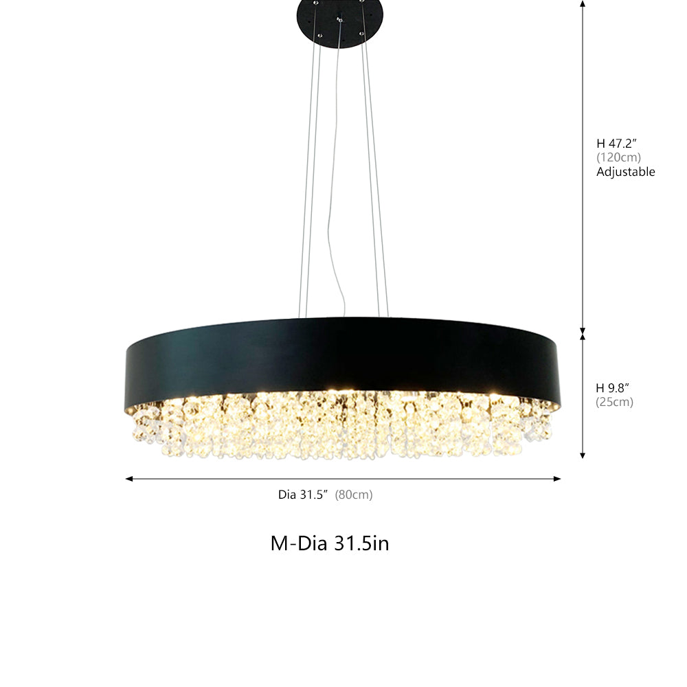 Black Round Crystal Chandelier