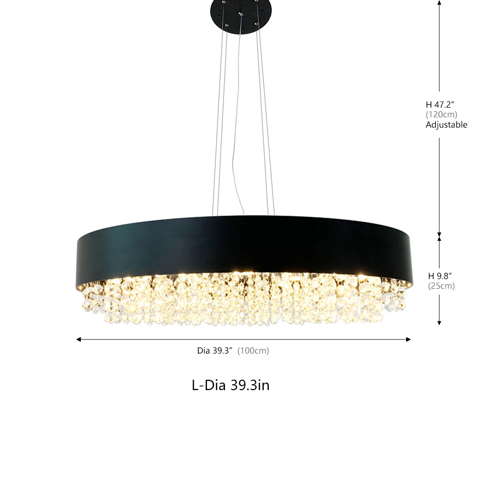 Black Round Crystal Chandelier