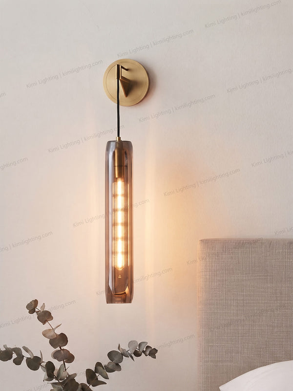 Black gold crystal wall light adds modern bedroom style