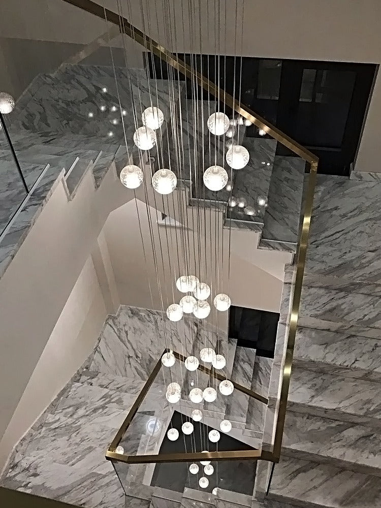 Crystal Round Ball Staircase Pendant Light