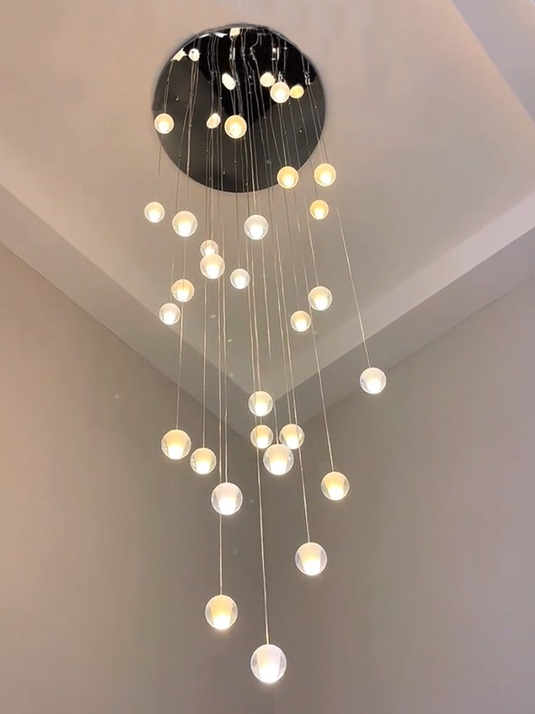 Crystal Round Ball Staircase Pendant Light