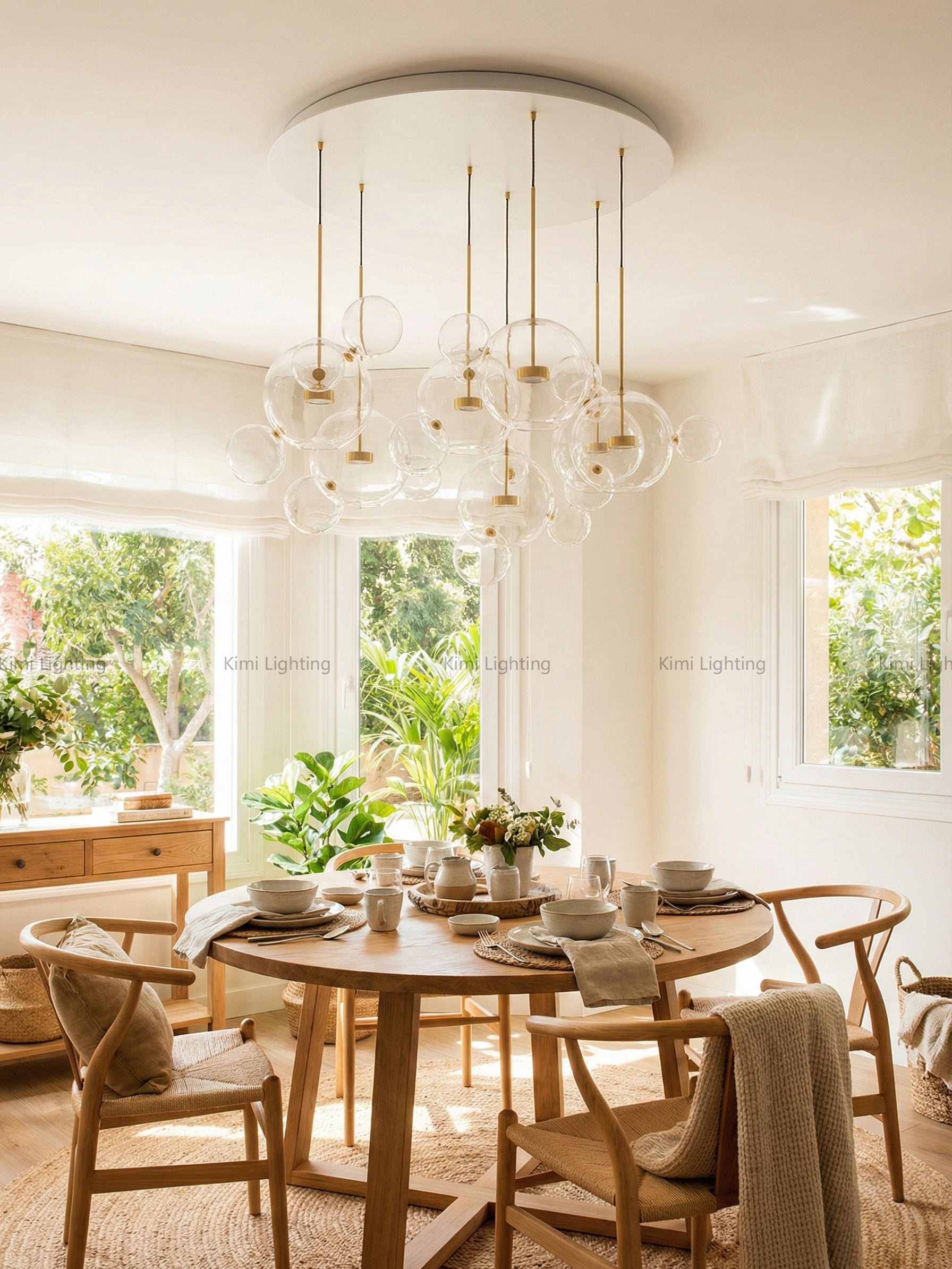 Clear Glass Giopato Bolle Linear Chandelier – Kimi Lighting