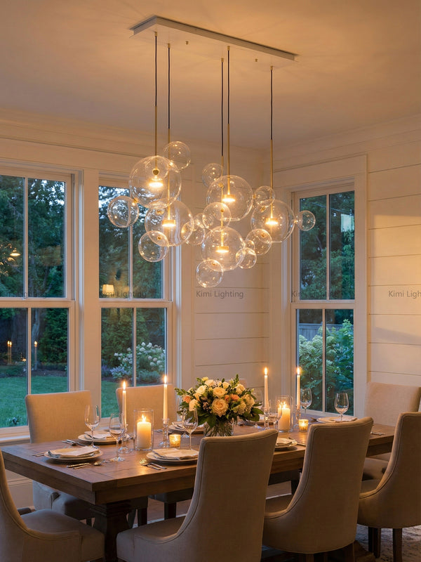 Clear Glass Giopato Bolle Linear Chandelier