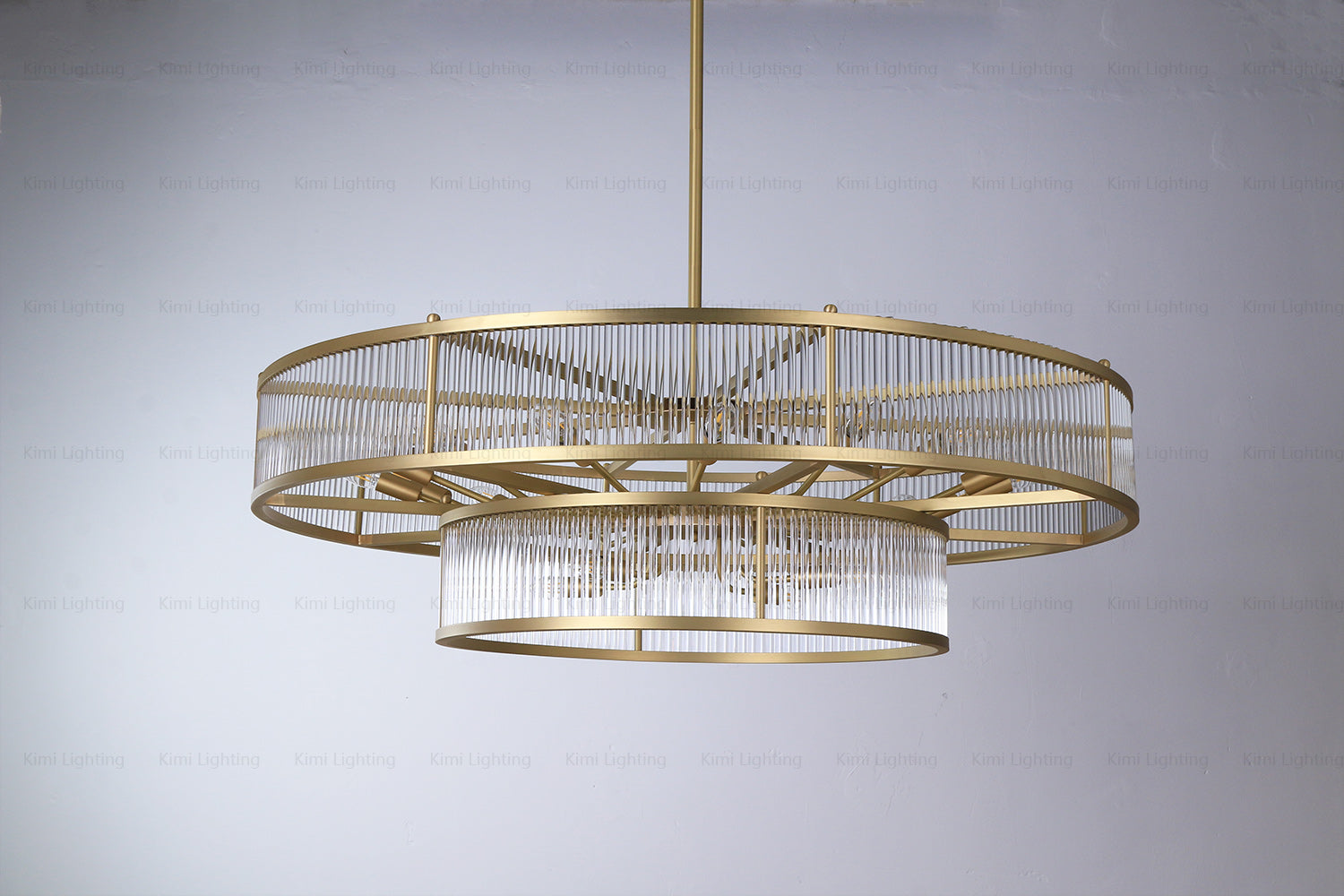 Contemporary Two-layer Glass Hanging Chandelier