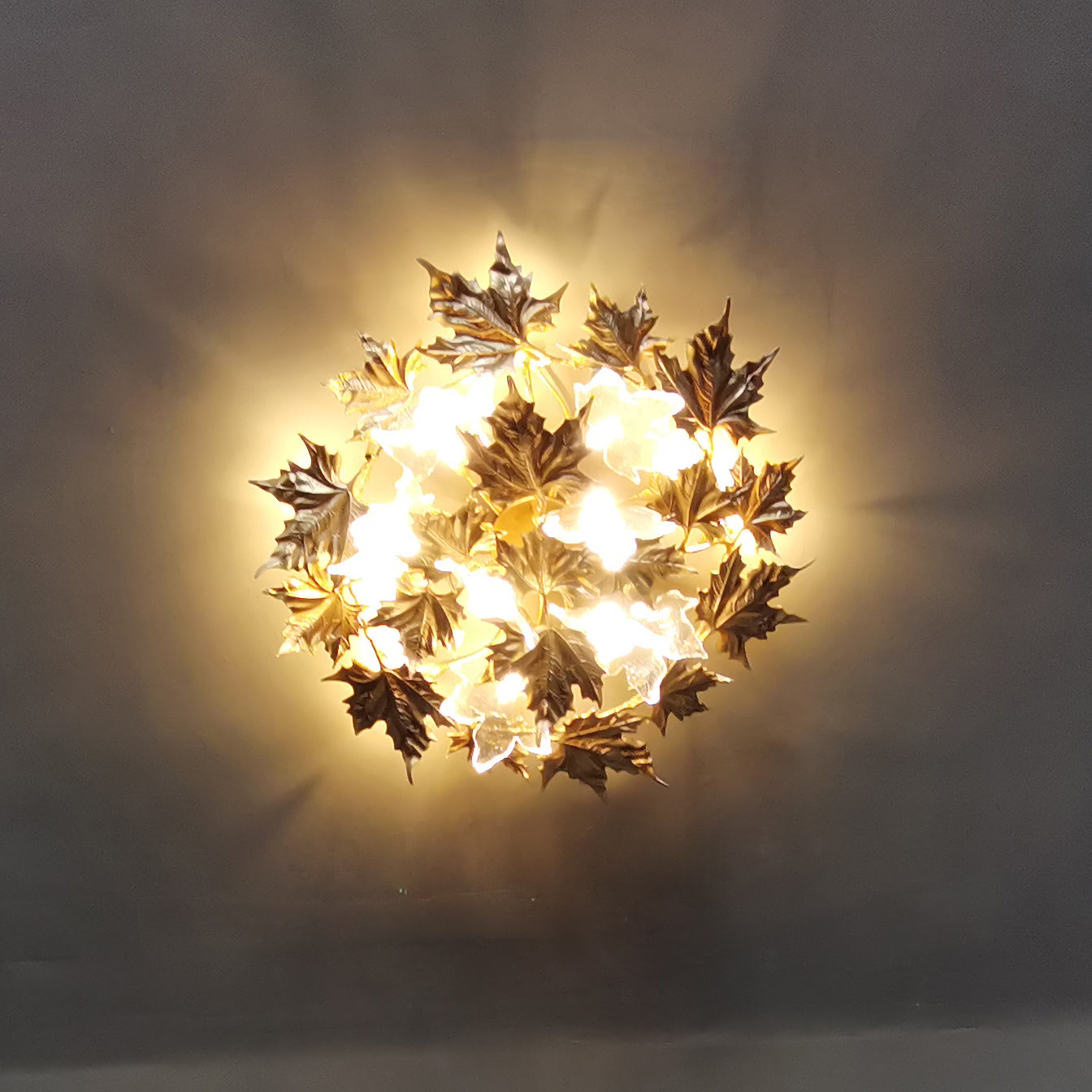 Brass Maple Leaf Ceiling Light