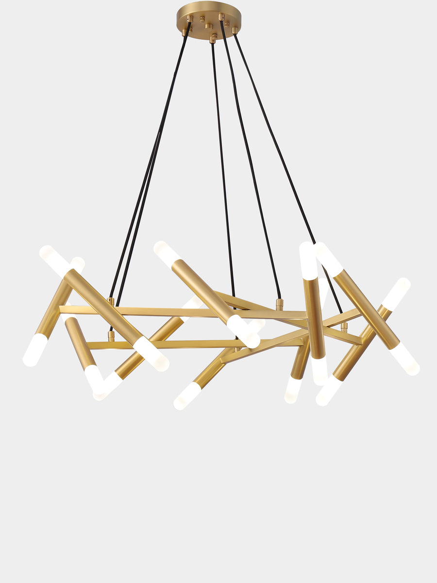Brass Tube Chandelier – Kimi Lighting