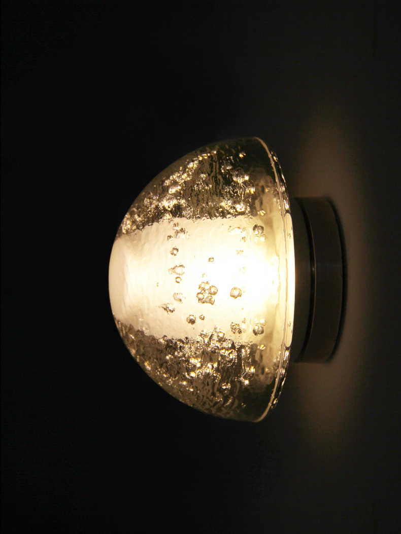 Bubble Glass Wall Sconce Cast Half Sphere Wall Light