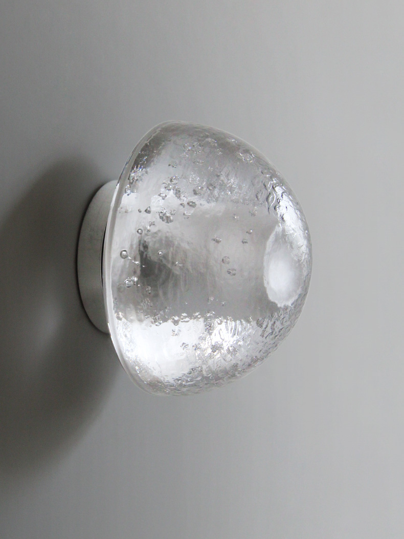 Bubble Glass Wall Sconce Cast Half Sphere Wall Light