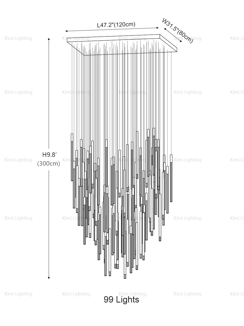 Crystal Tube Chandelier