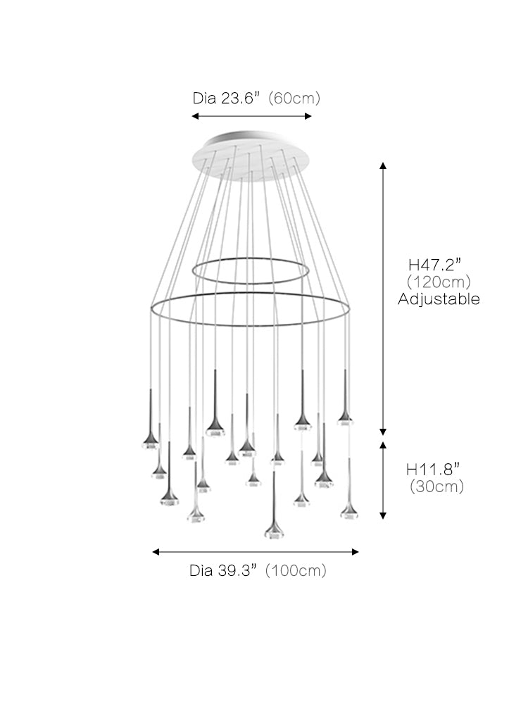 Fairy pendant chandelier magical drops of light