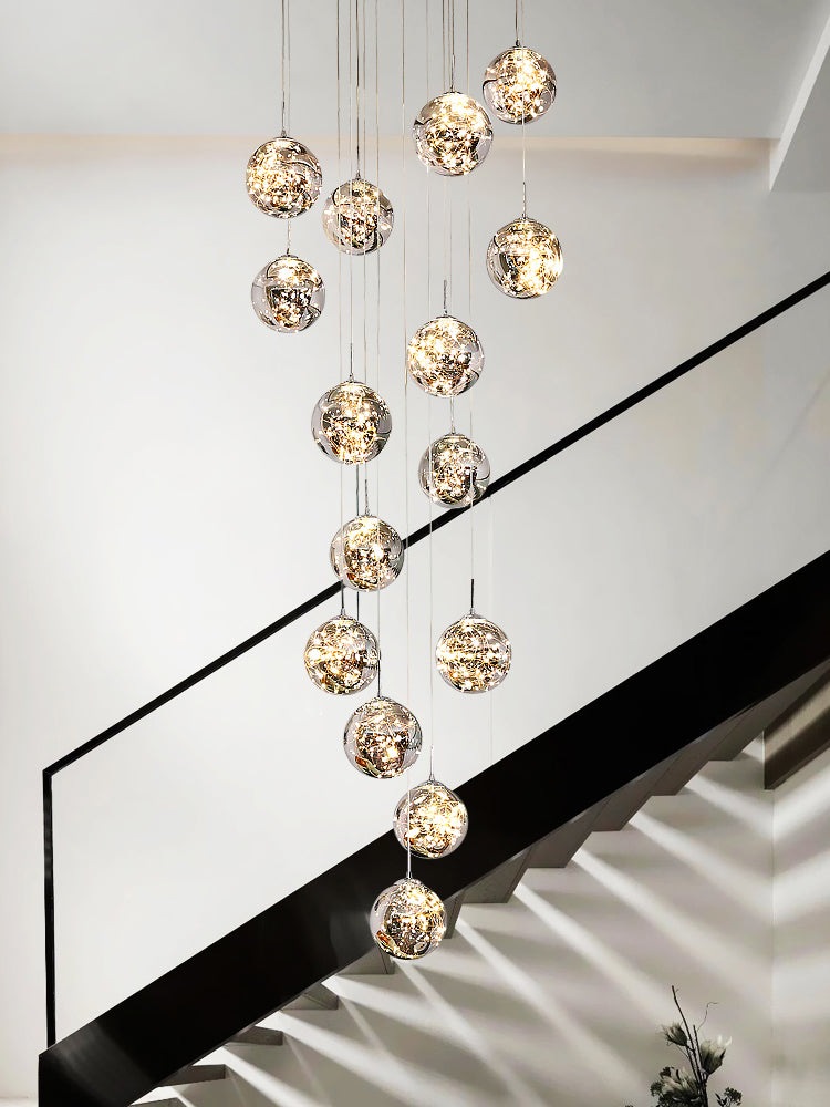 Glass Ball Long Stairway Lighting