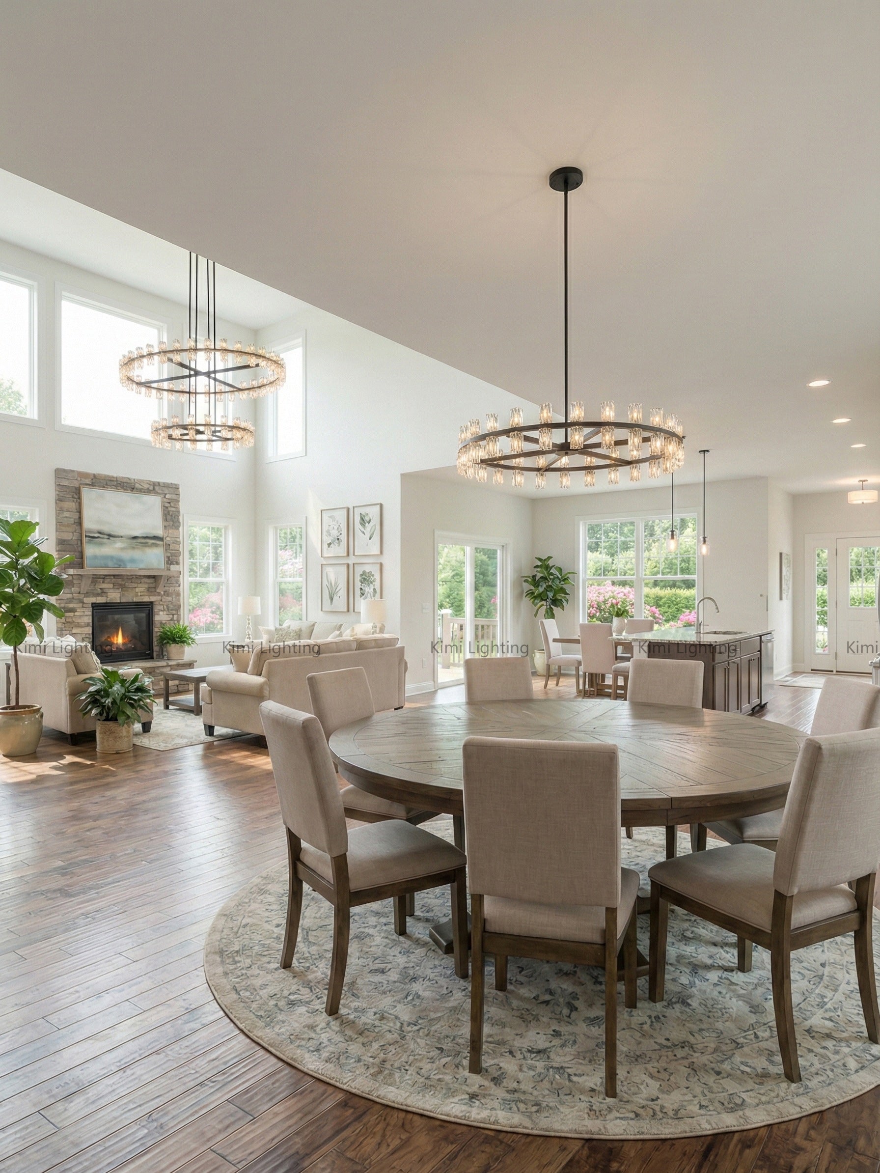 Round Large Crystal Chandelier 60in