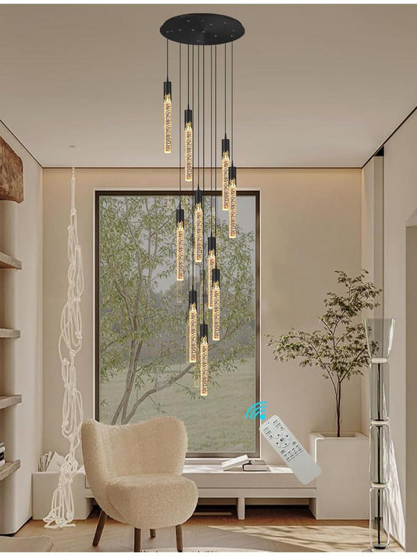 Crystal Bubble Column Pendant Light