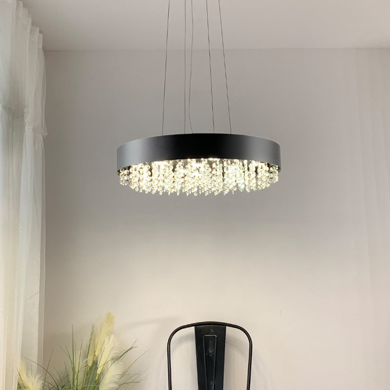 Black Round Crystal Chandelier