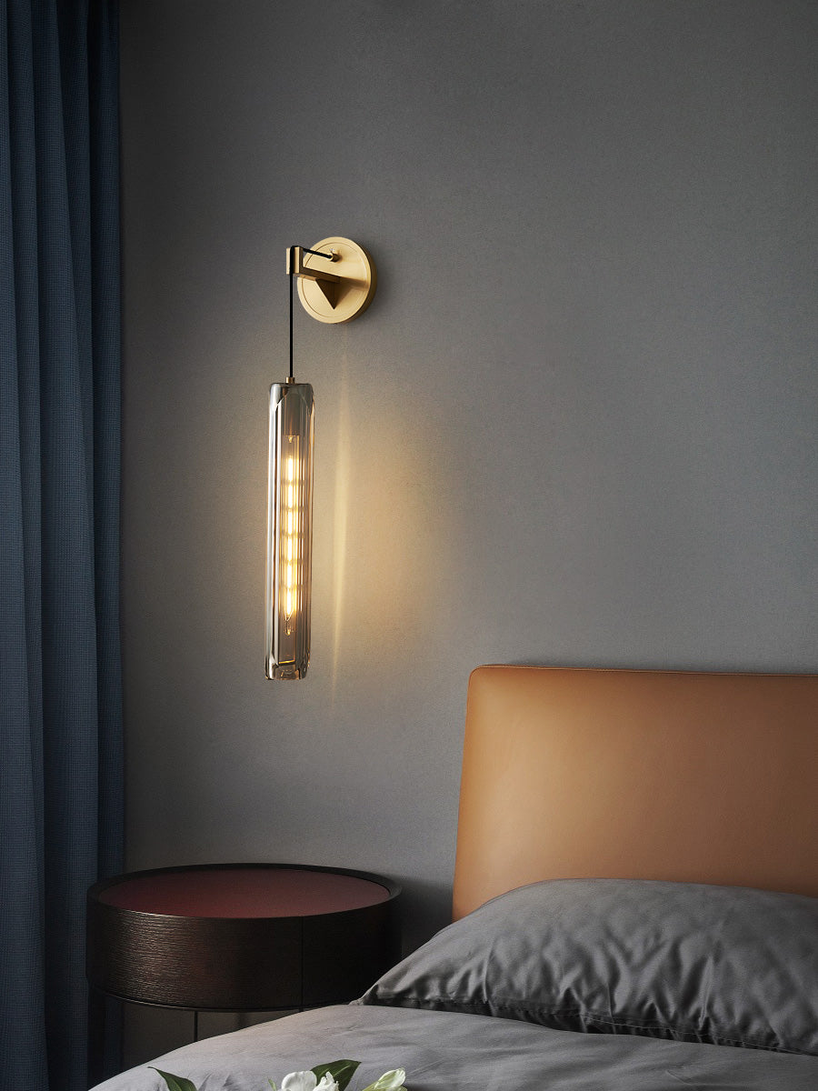 Modern Smoky Crystal Wall Sconce