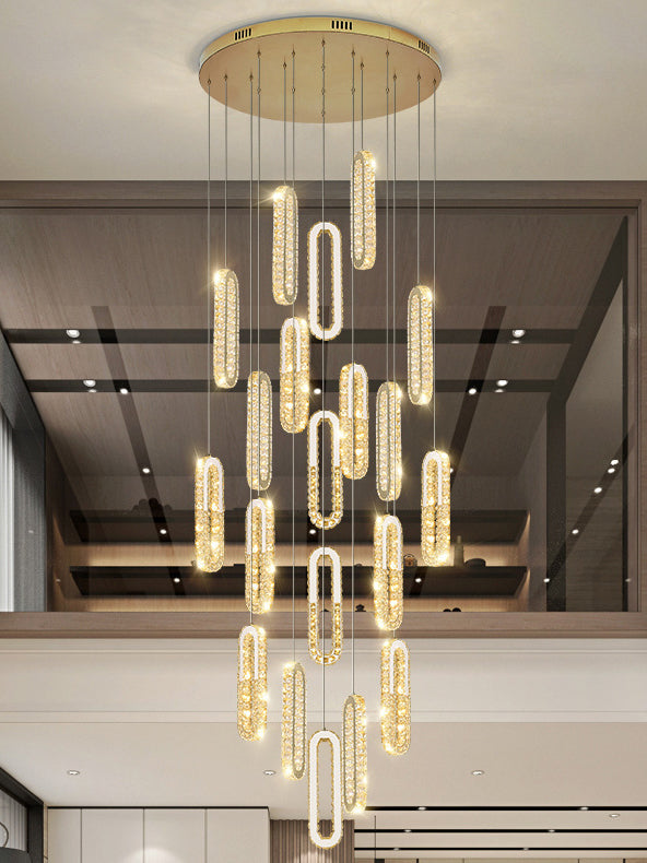 U-Shaped Pendant Crystal Chandelier