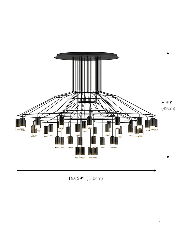 Unique Wireflow Pendant Staircase Long Fixture