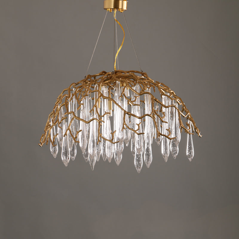 Dome-Brass-Branches-chandelier-Glass-Pendant-Light