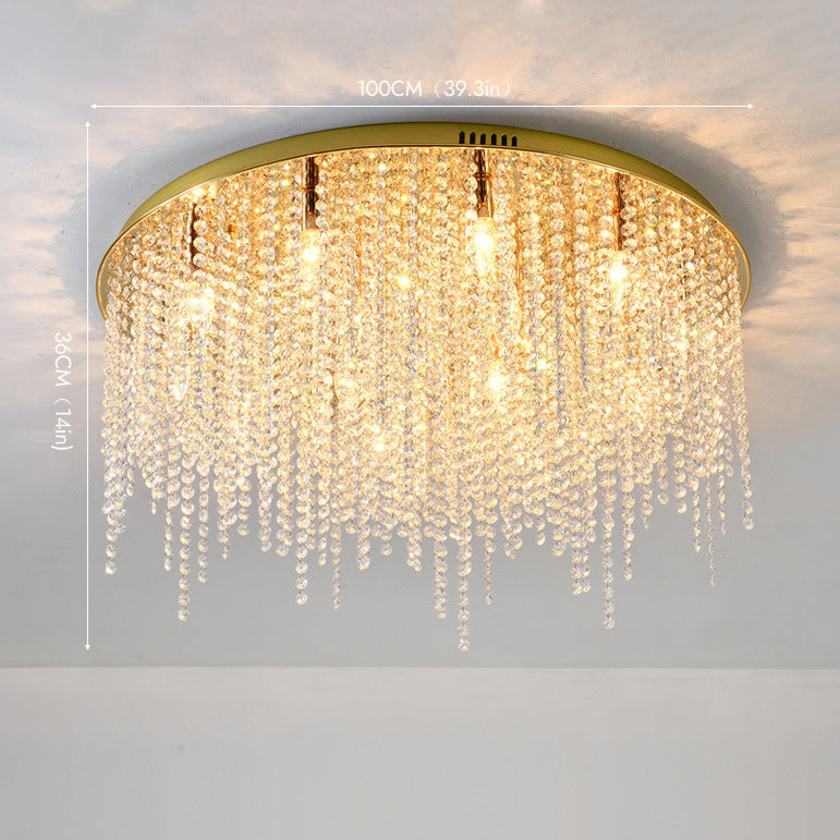 Modern Crystal Ceiling Light Fixture Rectangular