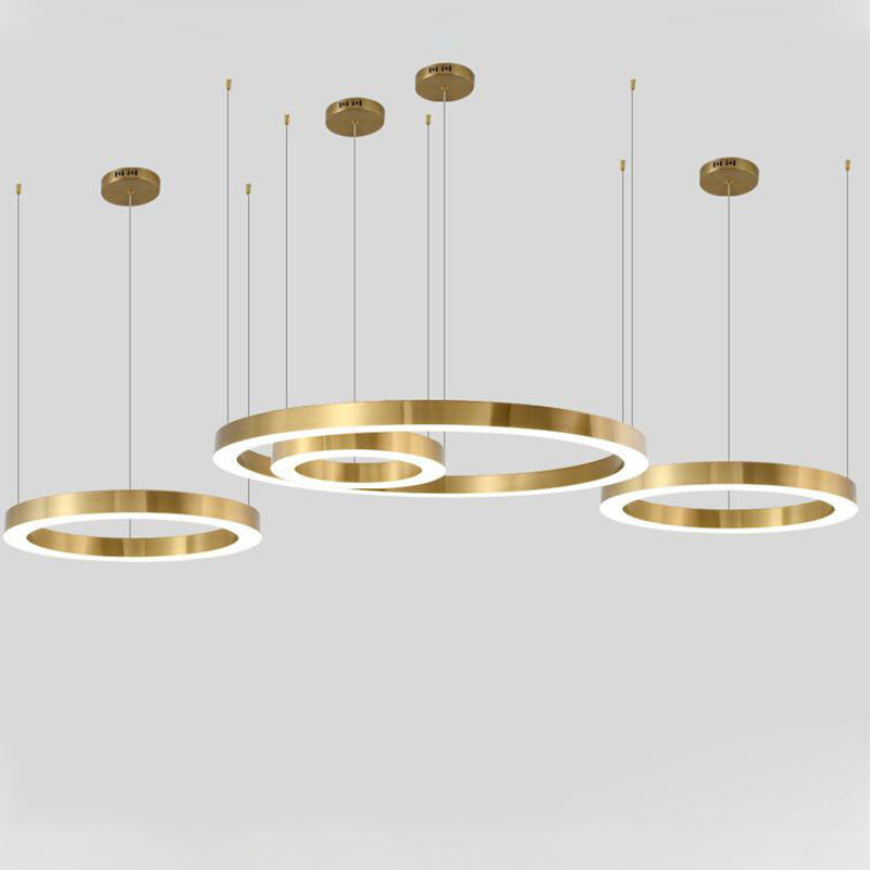 Multi Ring Gold stainless steel Pendant Light Home Decoration Lamp