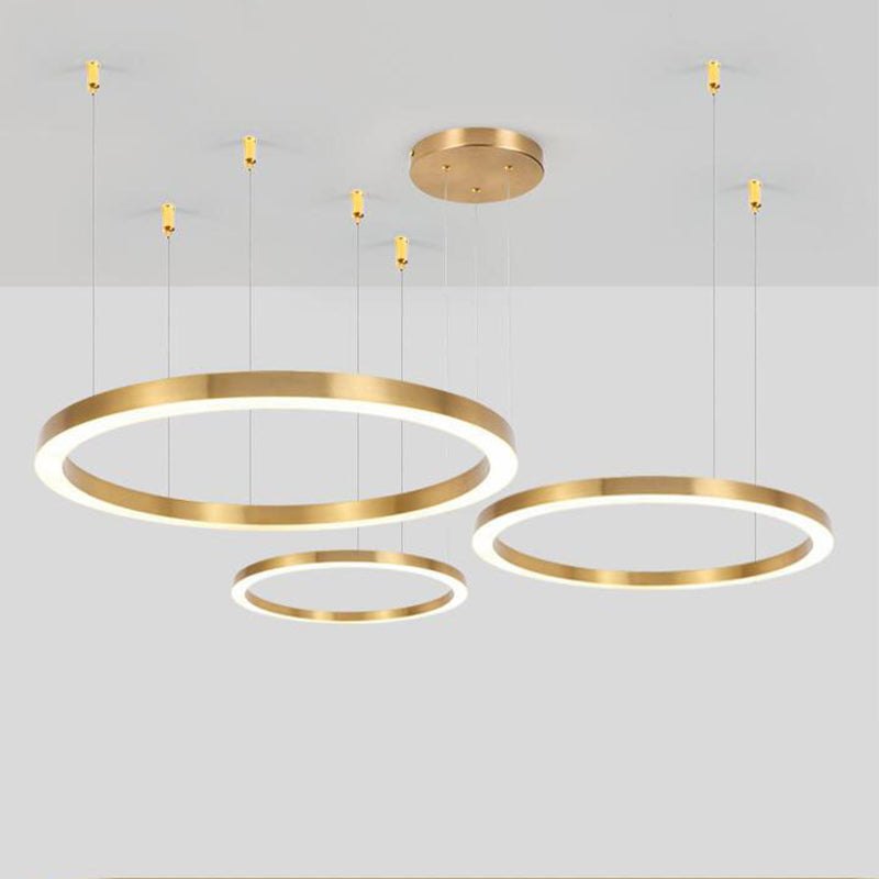 Multi Ring Gold stainless steel Pendant Light Home Decoration Lamp