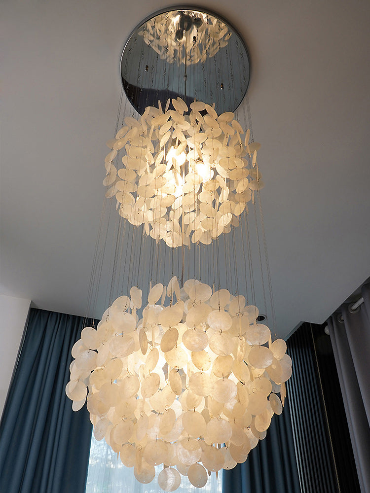 Capiz Shell Layered Pendant Light – Kimi Lighting