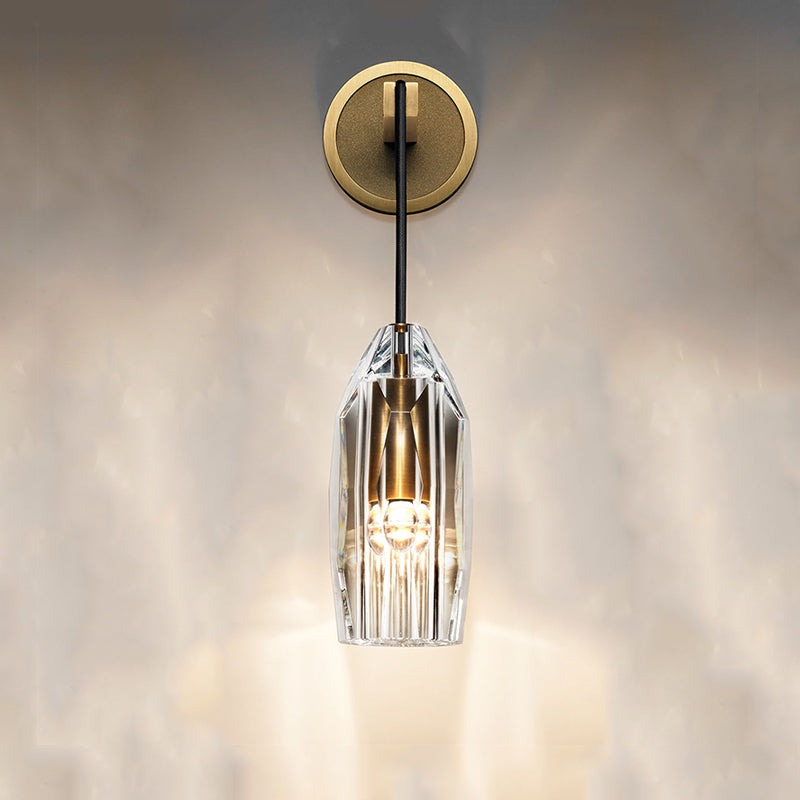 Modern Faceted Crystal Wall Sconce