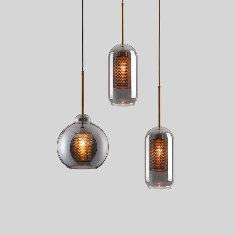 Smoky Glass Single Pendant Light