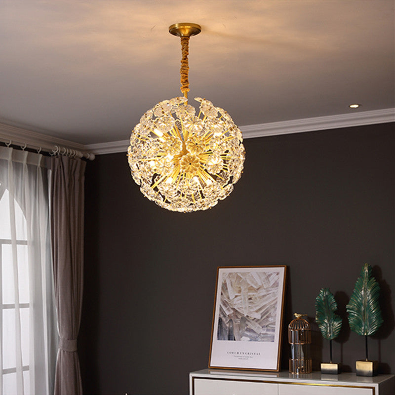 stunning-clear-flower-globe-chandelier