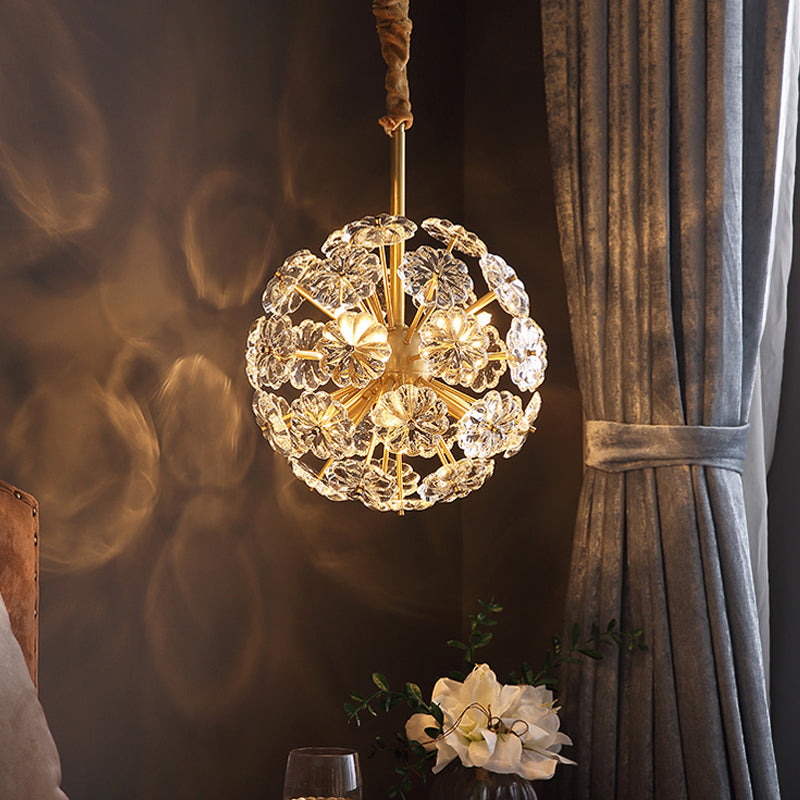 stunning-clear-flower-globe-chandelier